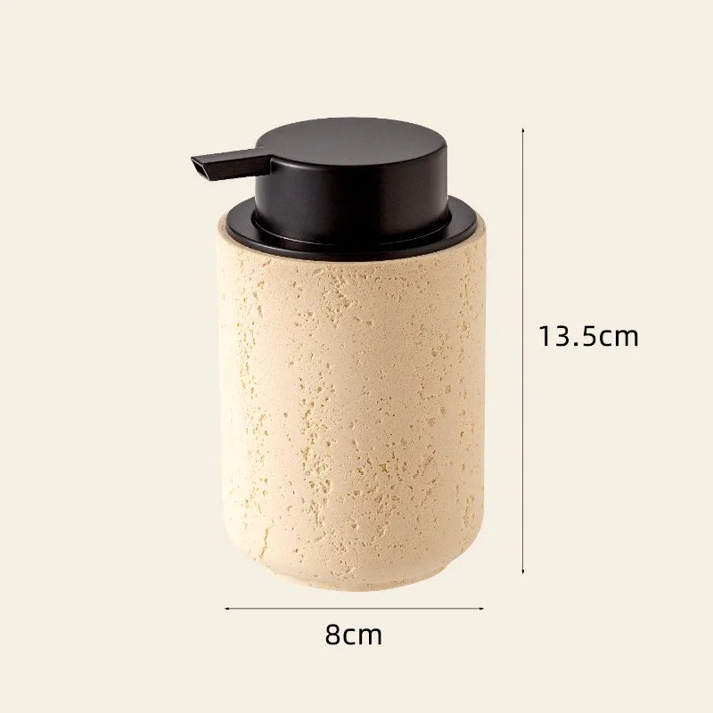 Travertine-Look Refillable Foaming Soap Dispenser