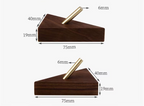 Triangular Solid Wood & Brass Wall Hook