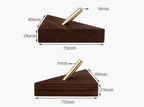 Triangular Solid Wood & Brass Wall Hook