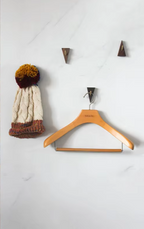 Triangular Solid Wood & Brass Wall Hook