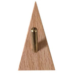 Triangular Solid Wood & Brass Wall Hook