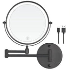 USB-C Rechargeable LED 10X Wall-Mounted Makeup Mirror