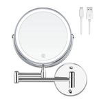 USB-C Rechargeable LED 10X Wall-Mounted Makeup Mirror