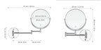 USB-C Rechargeable LED 10X Wall-Mounted Makeup Mirror