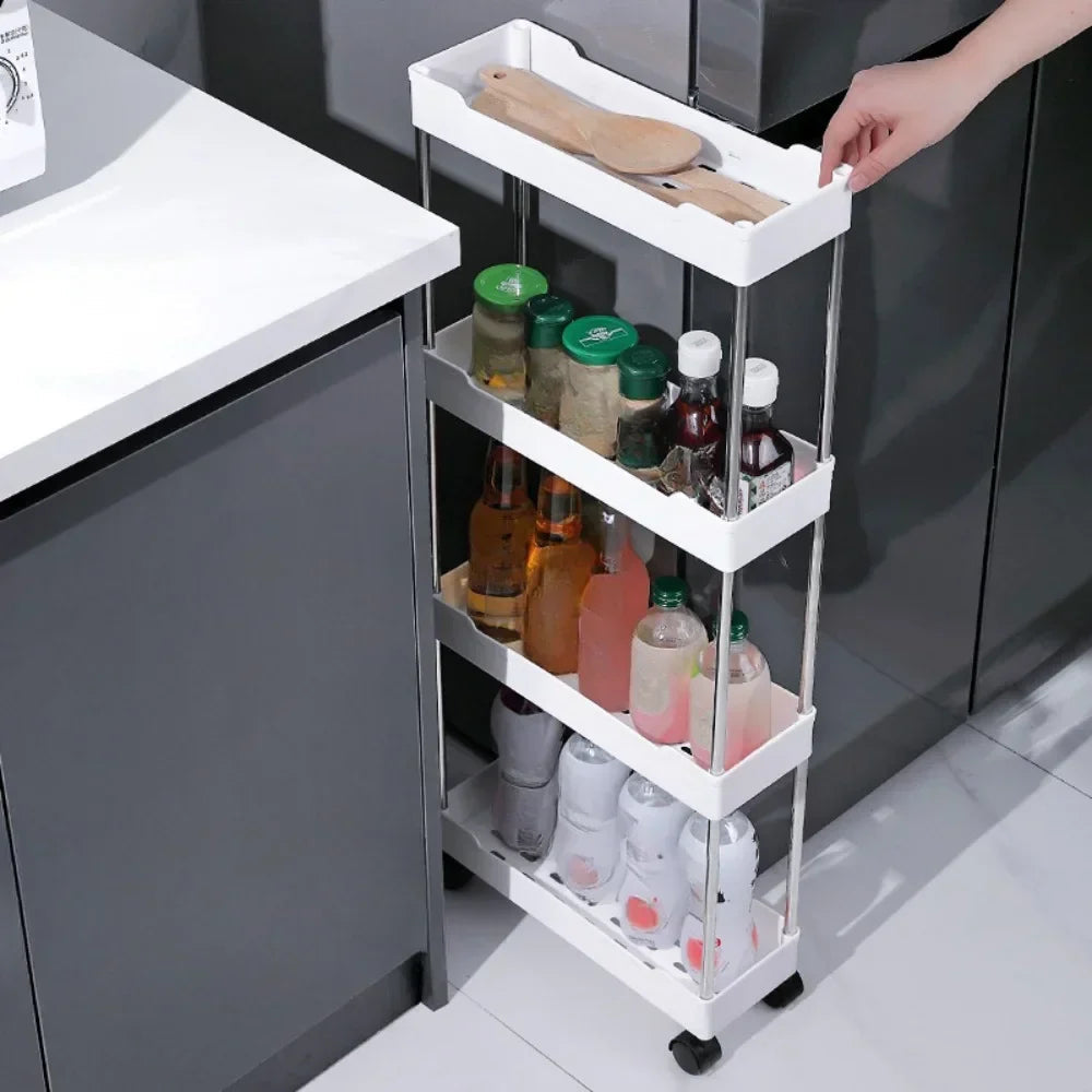 Ultra-Slim 4-Tier Rolling Storage Cart