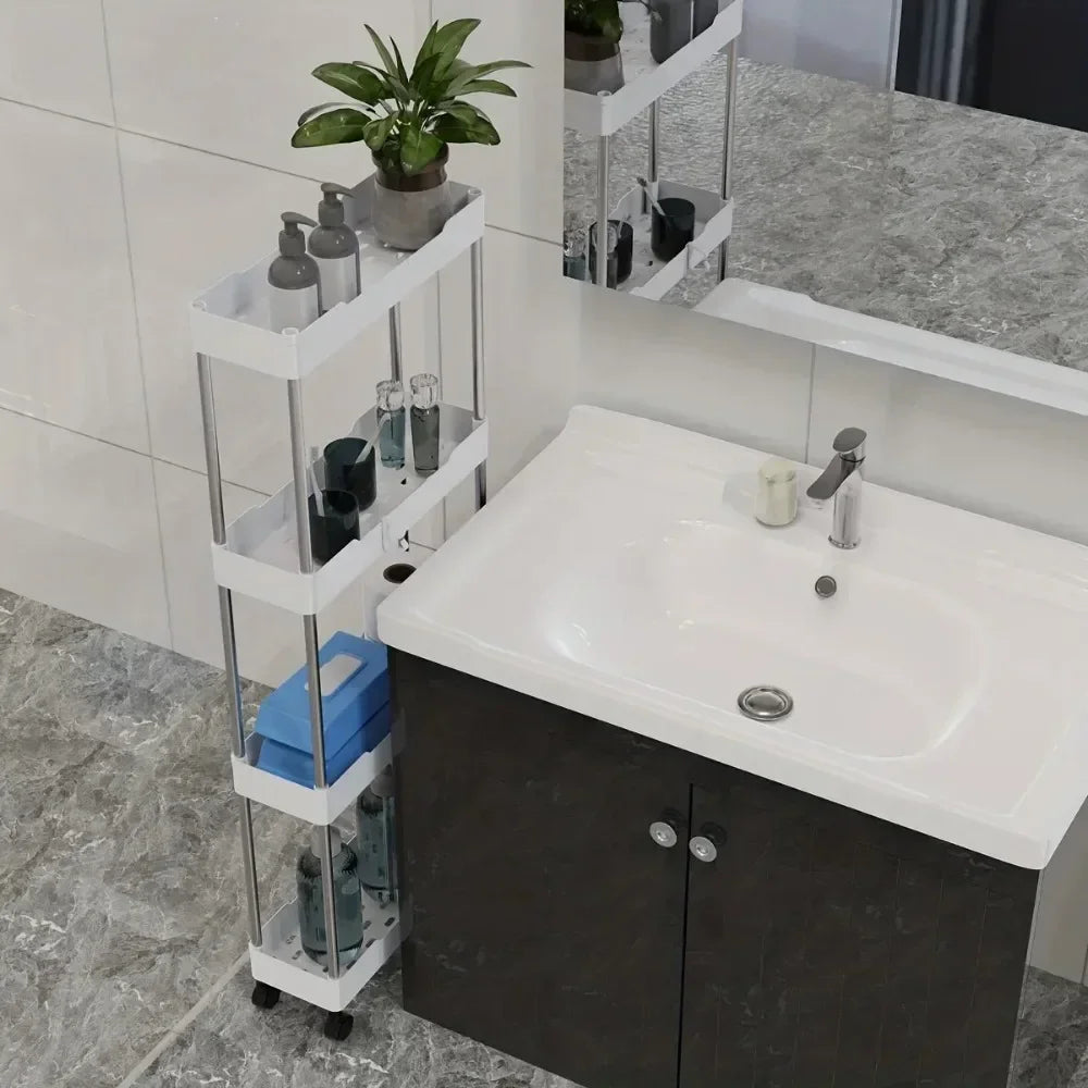 Ultra-Slim 4-Tier Rolling Storage Cart