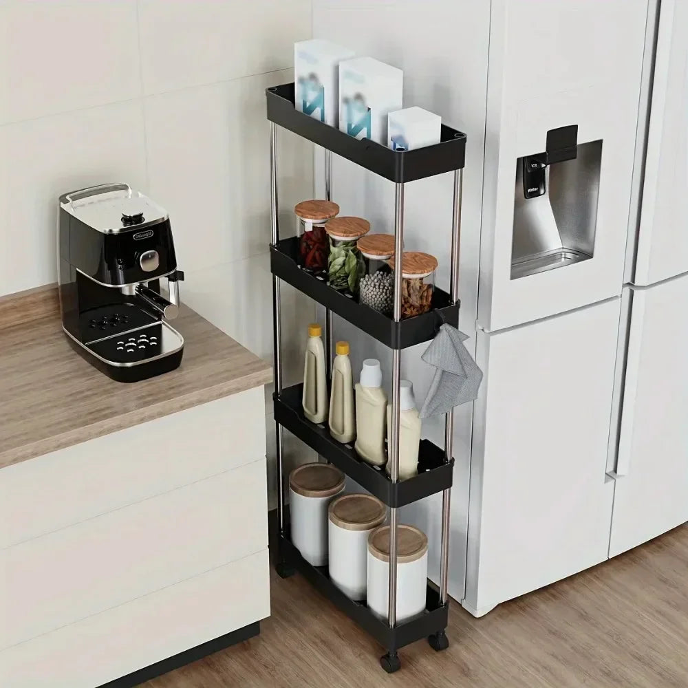 Ultra-Slim 4-Tier Rolling Storage Cart