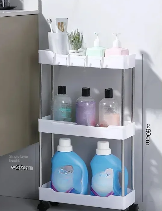 Ultra-Slim 4-Tier Rolling Storage Cart
