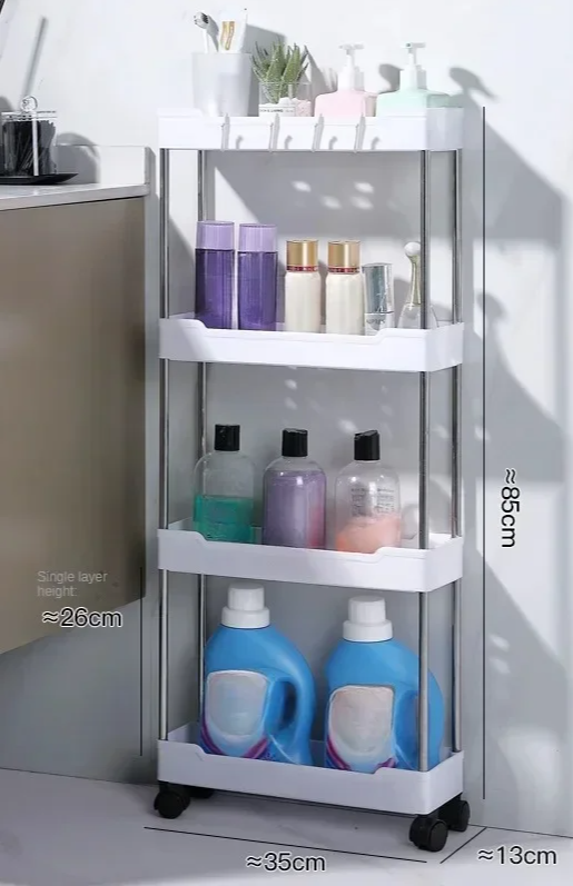 Ultra-Slim 4-Tier Rolling Storage Cart