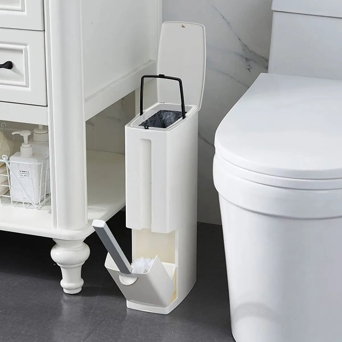 Ultra-Slim Odor-Control Bathroom Bin (4.4-Inch)