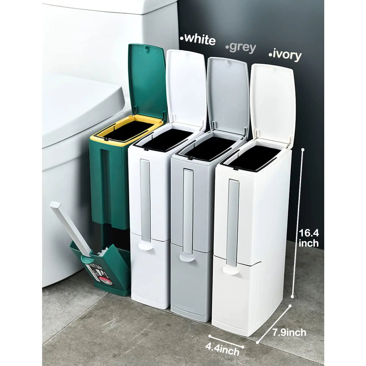 Ultra-Slim Odor-Control Bathroom Bin (4.4-Inch)