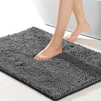 Ultra-Soft Chenille Microfiber Quick-Dry Bath Mat (Non-Slip Backing)