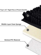 Ultra-Soft Chenille Microfiber Quick-Dry Bath Mat (Non-Slip Backing)