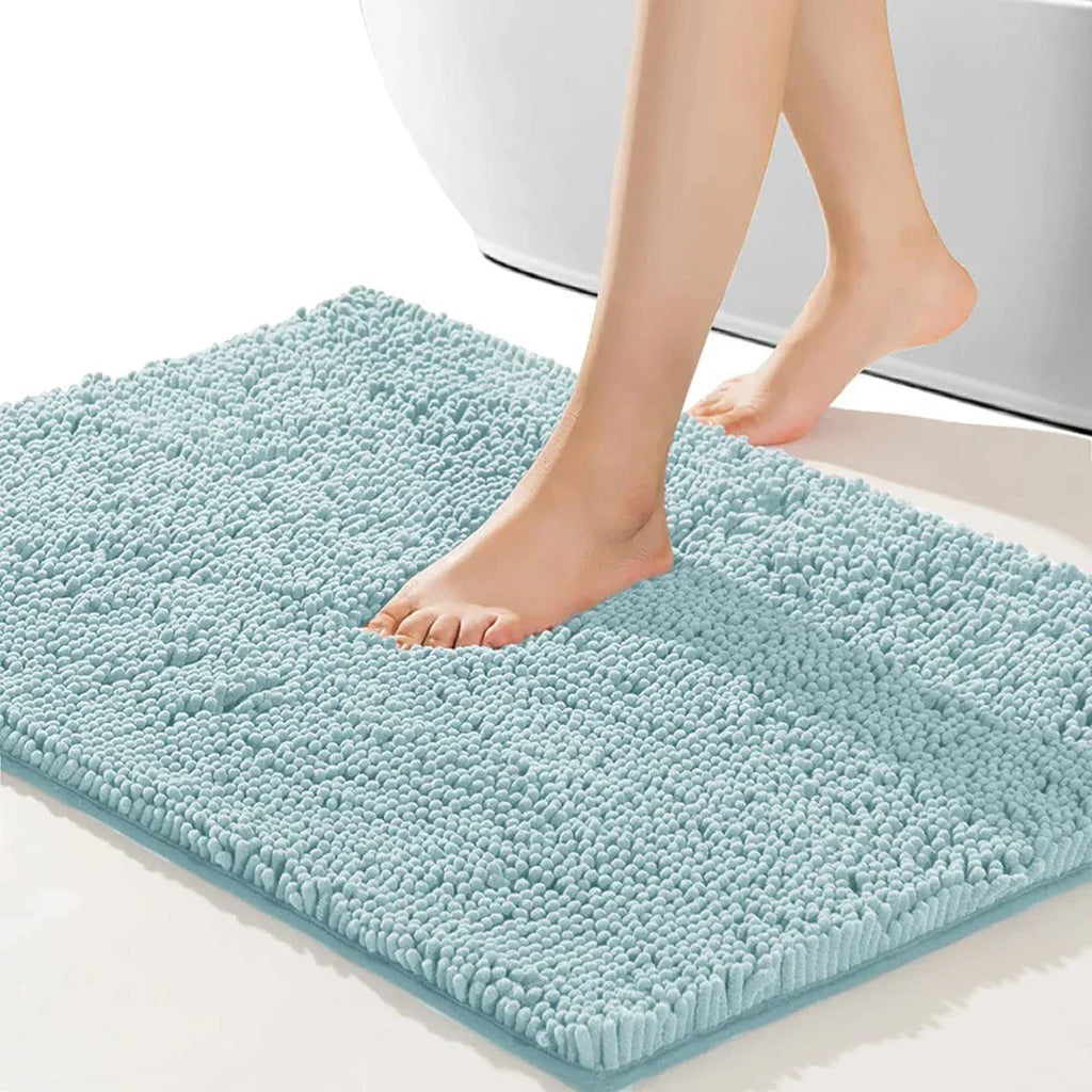Ultra-Soft Chenille Microfiber Quick-Dry Bath Mat (Non-Slip Backing)