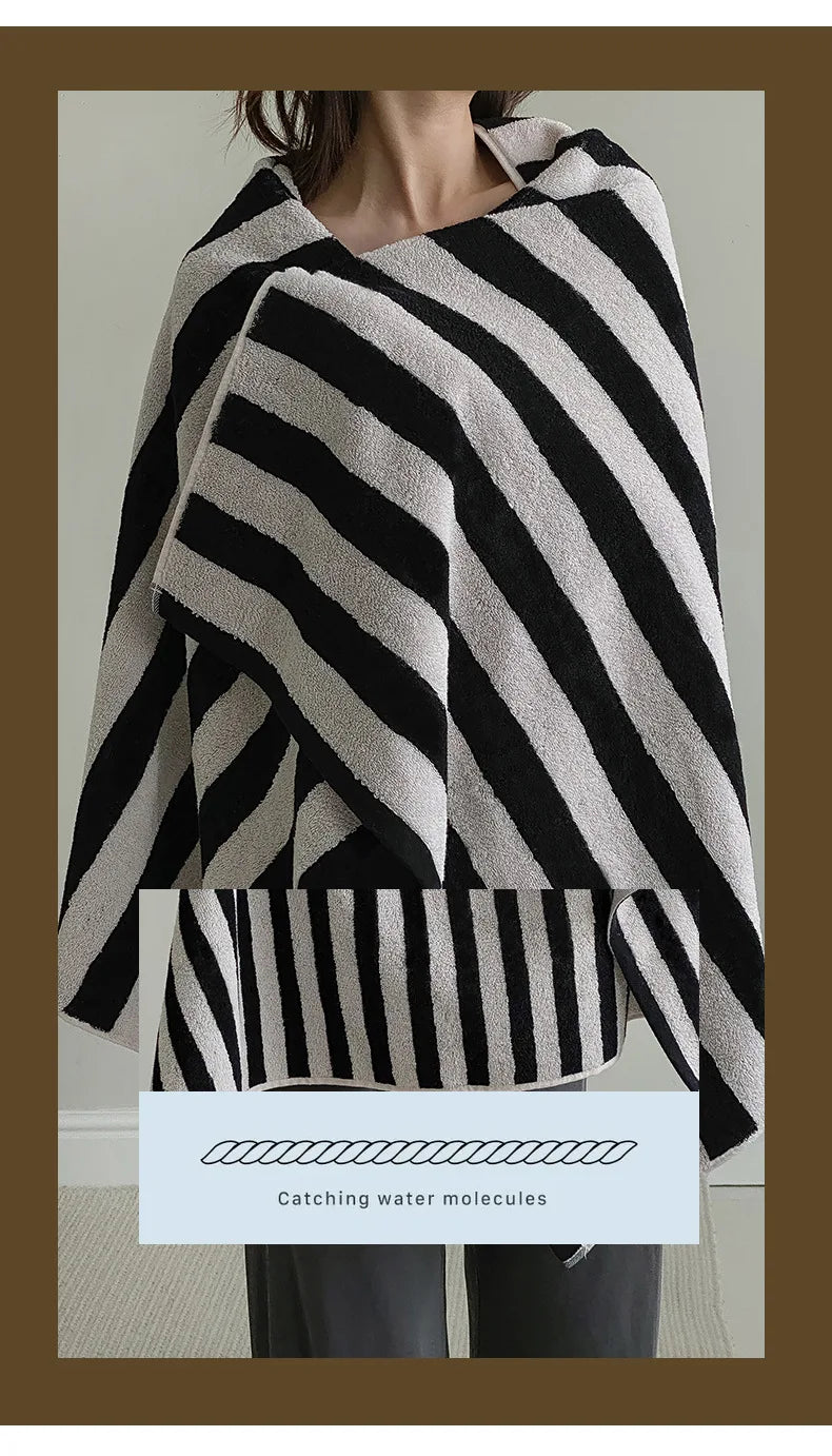 Ultra-Soft Combed Cotton Quick-Dry Towel (Striped)