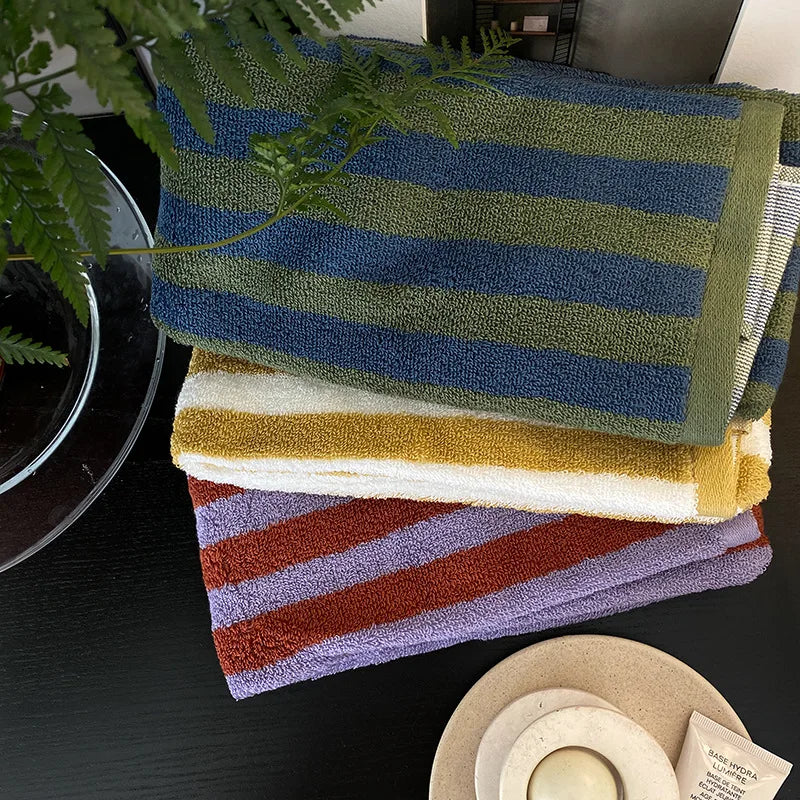 Ultra-Soft Combed Cotton Quick-Dry Towel (Striped)