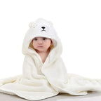 Ultra-Soft Coral Fleece Hooded Baby Towel (Machine Washable)
