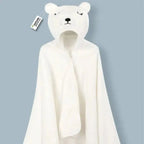 Ultra-Soft Coral Fleece Hooded Baby Towel (Machine Washable)