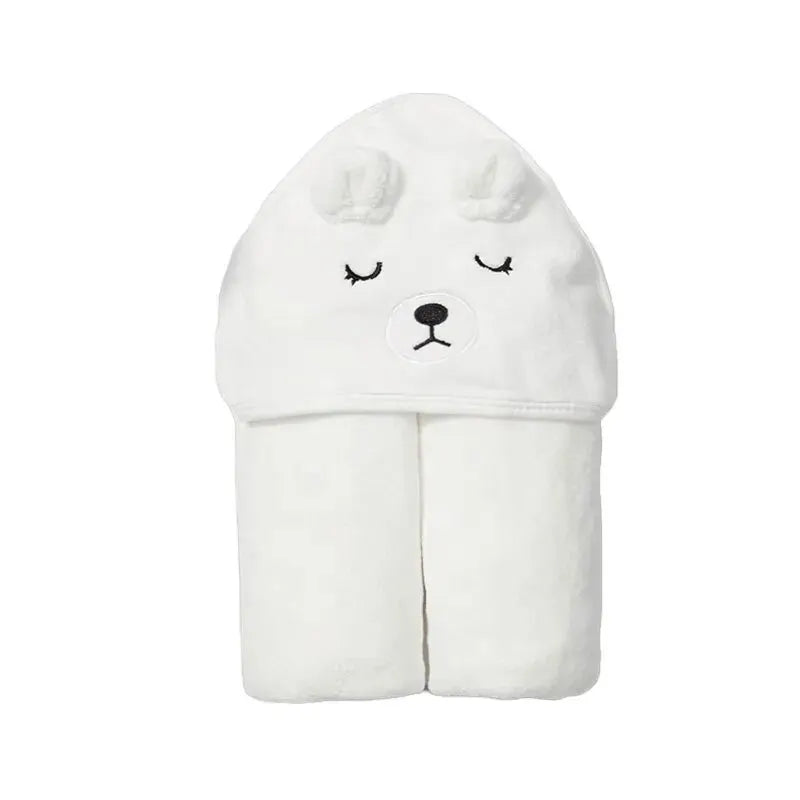 Ultra-Soft Coral Fleece Hooded Baby Towel (Machine Washable)