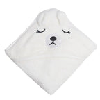 Ultra-Soft Coral Fleece Hooded Baby Towel (Machine Washable)