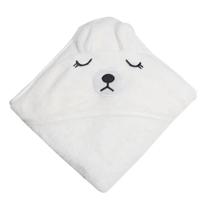 Ultra-Soft Coral Fleece Hooded Baby Towel (Machine Washable)