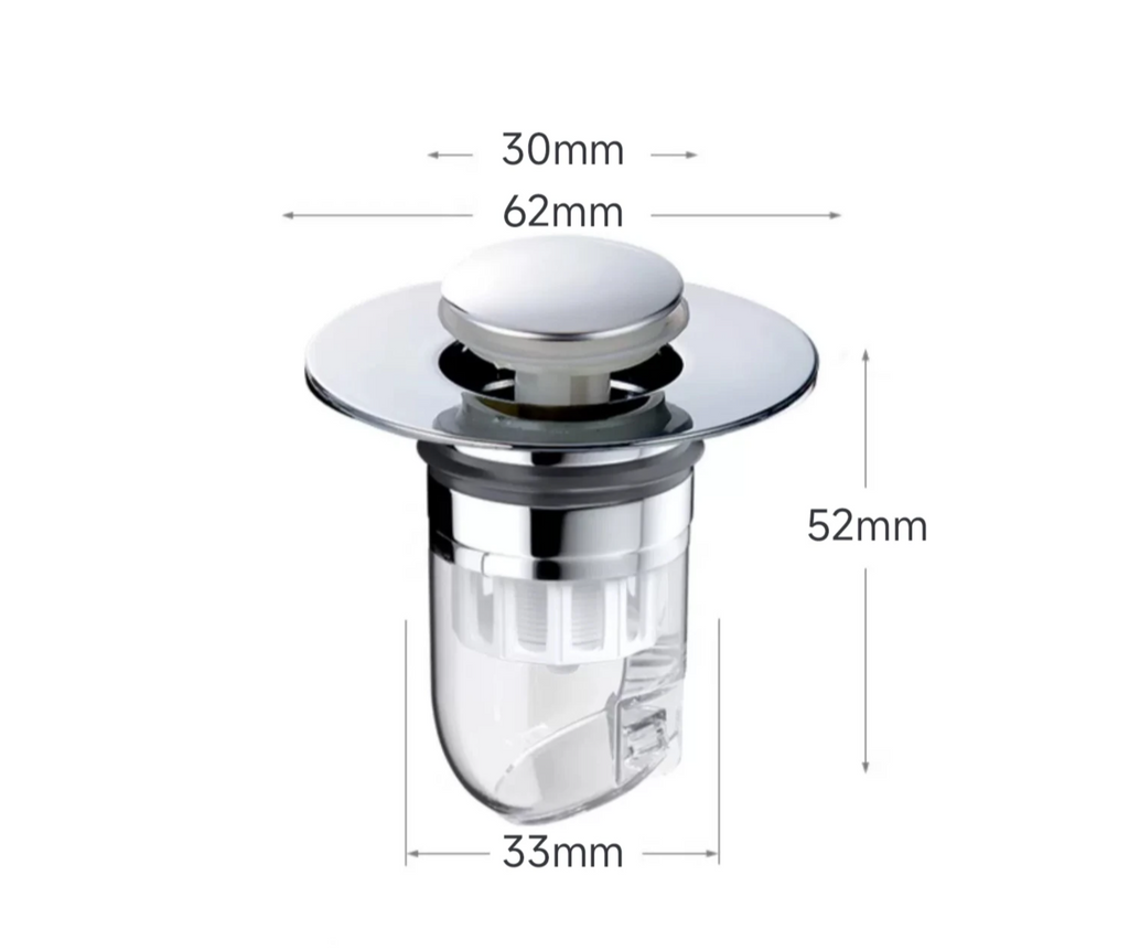 Universal 2-in-1 Pop-Up Drain Stopper (Built-In Hair Catcher)