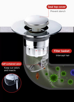 Universal 2-in-1 Pop-Up Drain Stopper (Built-In Hair Catcher)