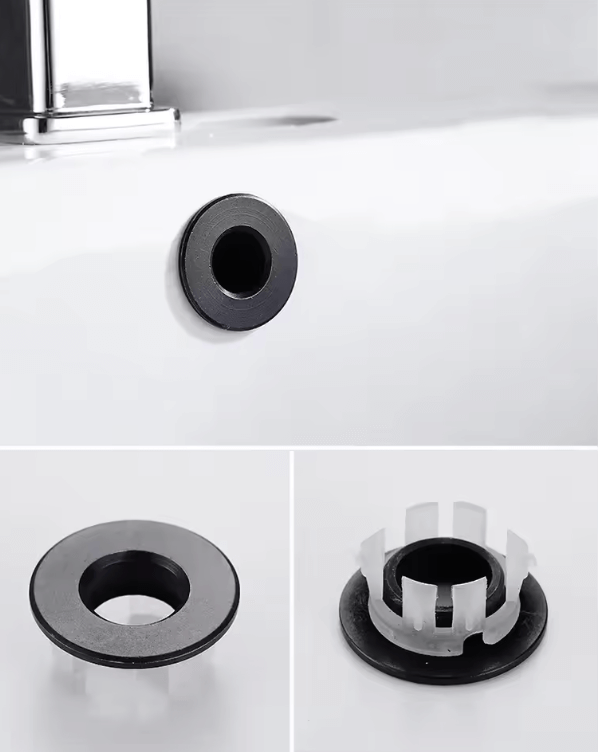 Universal Corrosion-Resistant Snap-In Sink Overflow Trim Cover