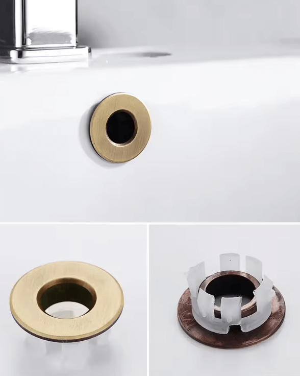Universal Corrosion-Resistant Snap-In Sink Overflow Trim Cover