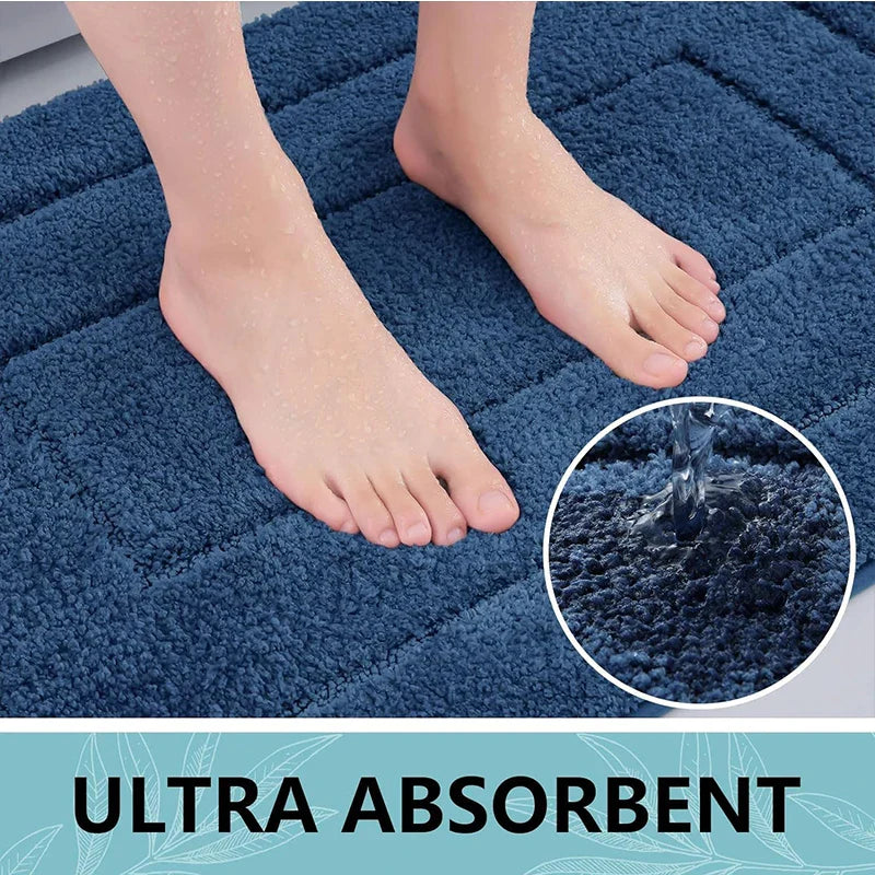 Velveteen Microfiber Quick-Dry Non-Slip Bath Mat