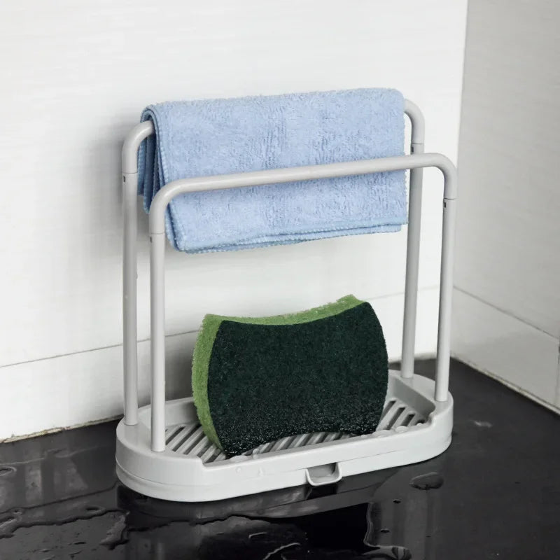 Ventilated Dual-Layer Clip-On Sponge & Cloth Holder