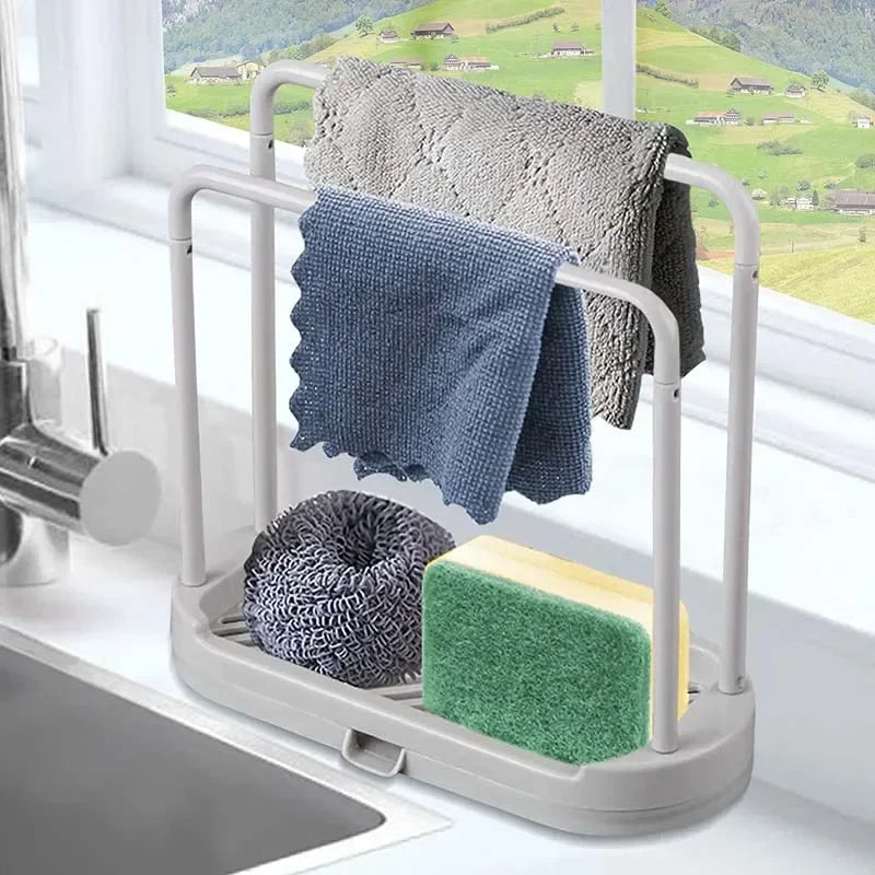 Ventilated Dual-Layer Clip-On Sponge & Cloth Holder
