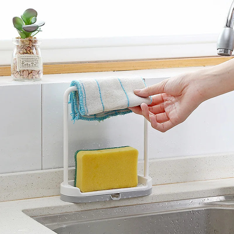 Ventilated Dual-Layer Clip-On Sponge & Cloth Holder