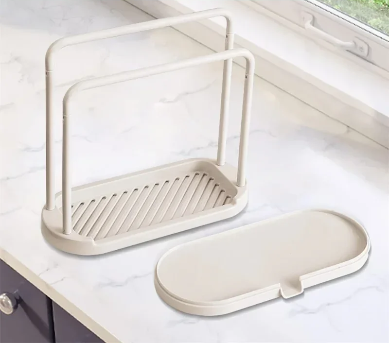Ventilated Dual-Layer Clip-On Sponge & Cloth Holder