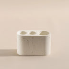 Wabi-Sabi Natural Stone Bathroom Accessory Set (Toothbrush Holder, Dispenser & Tray)