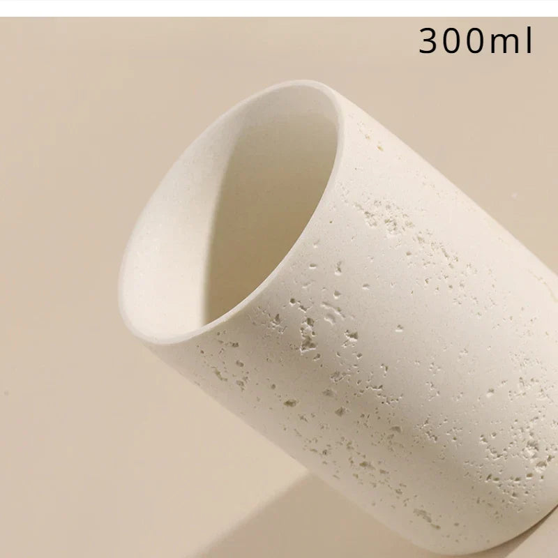 Wabi-Sabi Natural Stone Bathroom Accessory Set (Toothbrush Holder, Dispenser & Tray)