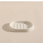 Wabi-Sabi Natural Stone Bathroom Accessory Set (Toothbrush Holder, Dispenser & Tray)