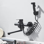 Wall-Mounted 360° Swivel Pull-Out Spray Mixer Tap
