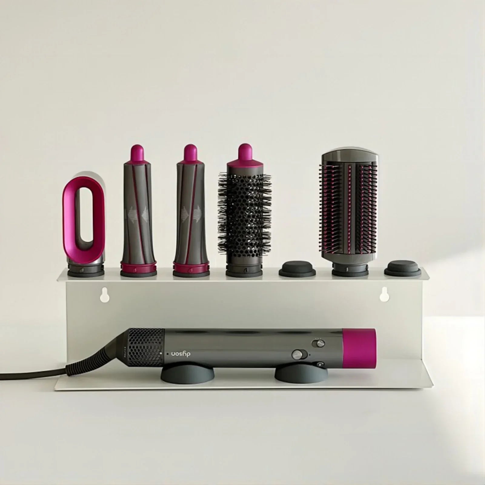 Wall-Mounted Rust-Resistant Carbon Steel Hair Tool Organizer