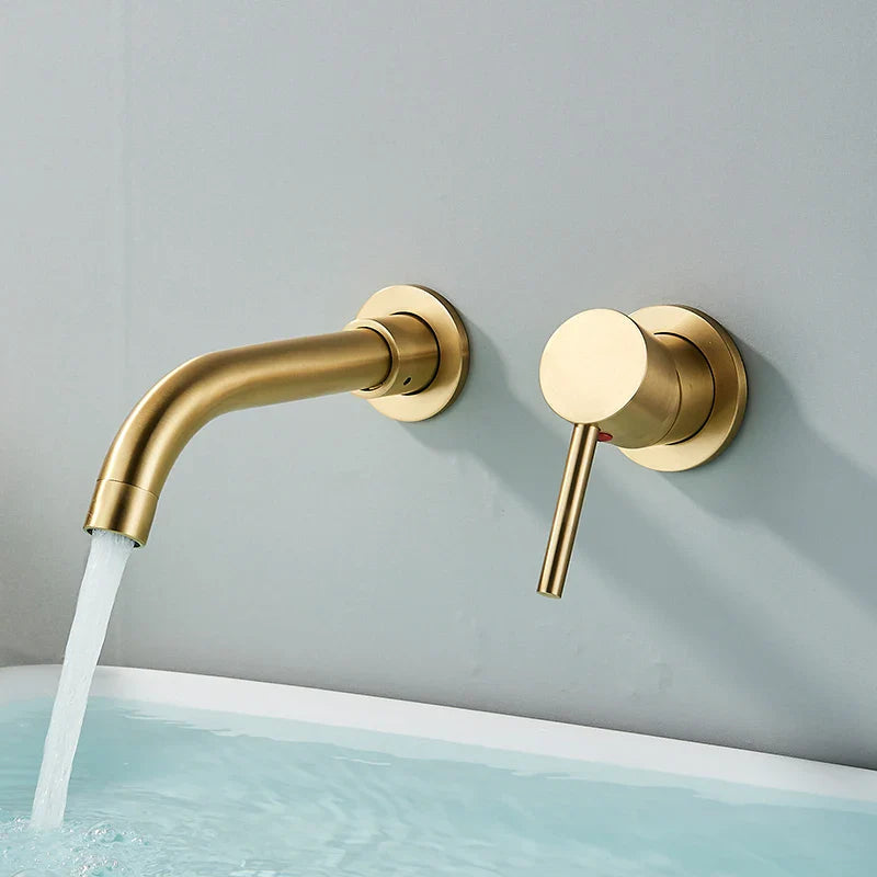 Wall-Mounted Solid Brass 360° Rotating Basin Faucet