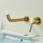 Wall-Mounted Solid Brass 360° Rotating Basin Faucet