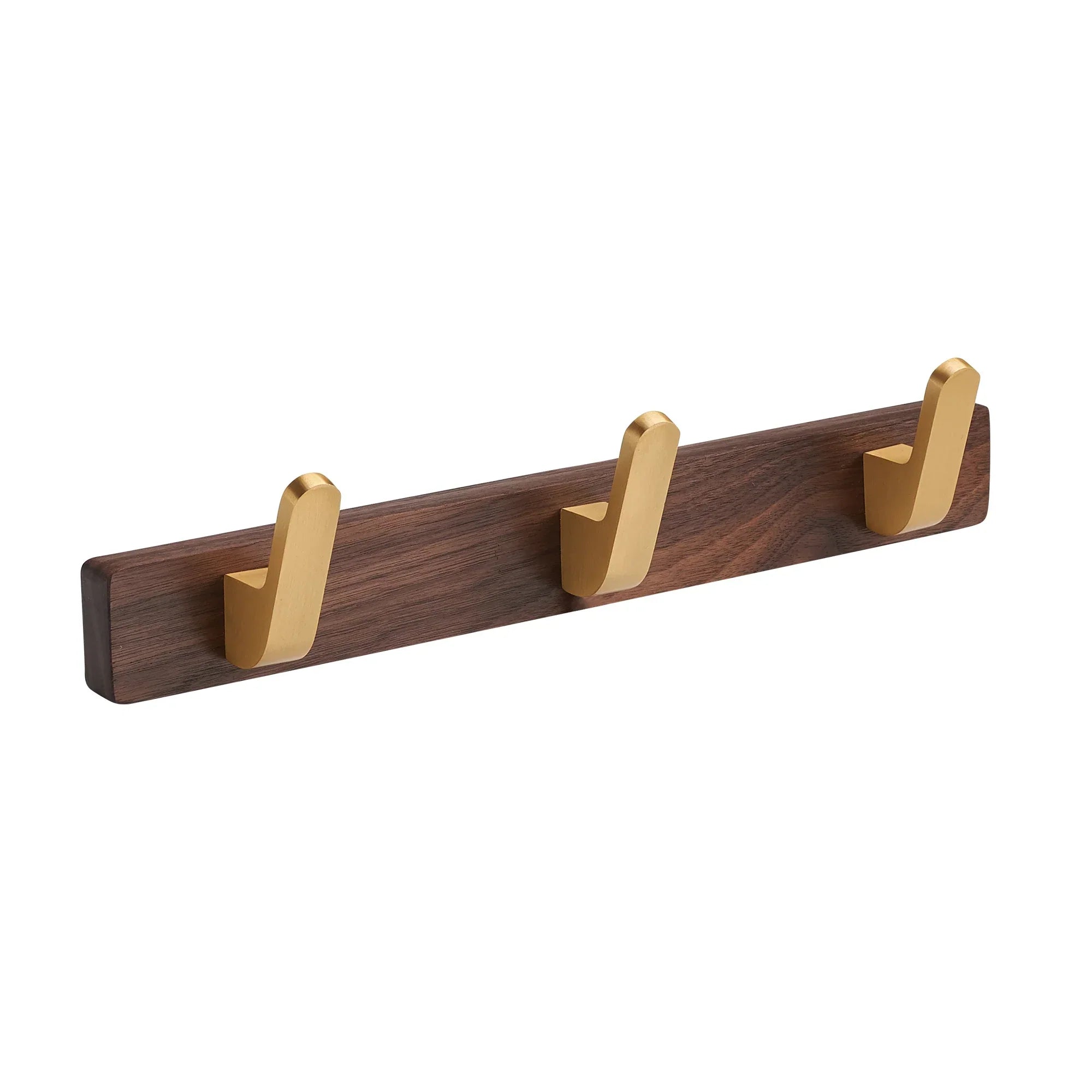 Walnut Wood Wall-Mounted Towel & Coat Rack (3 Hooks)