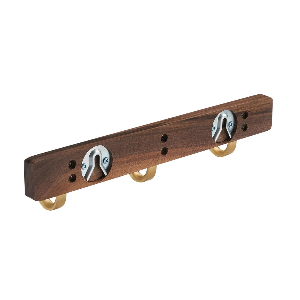 Walnut Wood Wall-Mounted Towel & Coat Rack (3 Hooks)