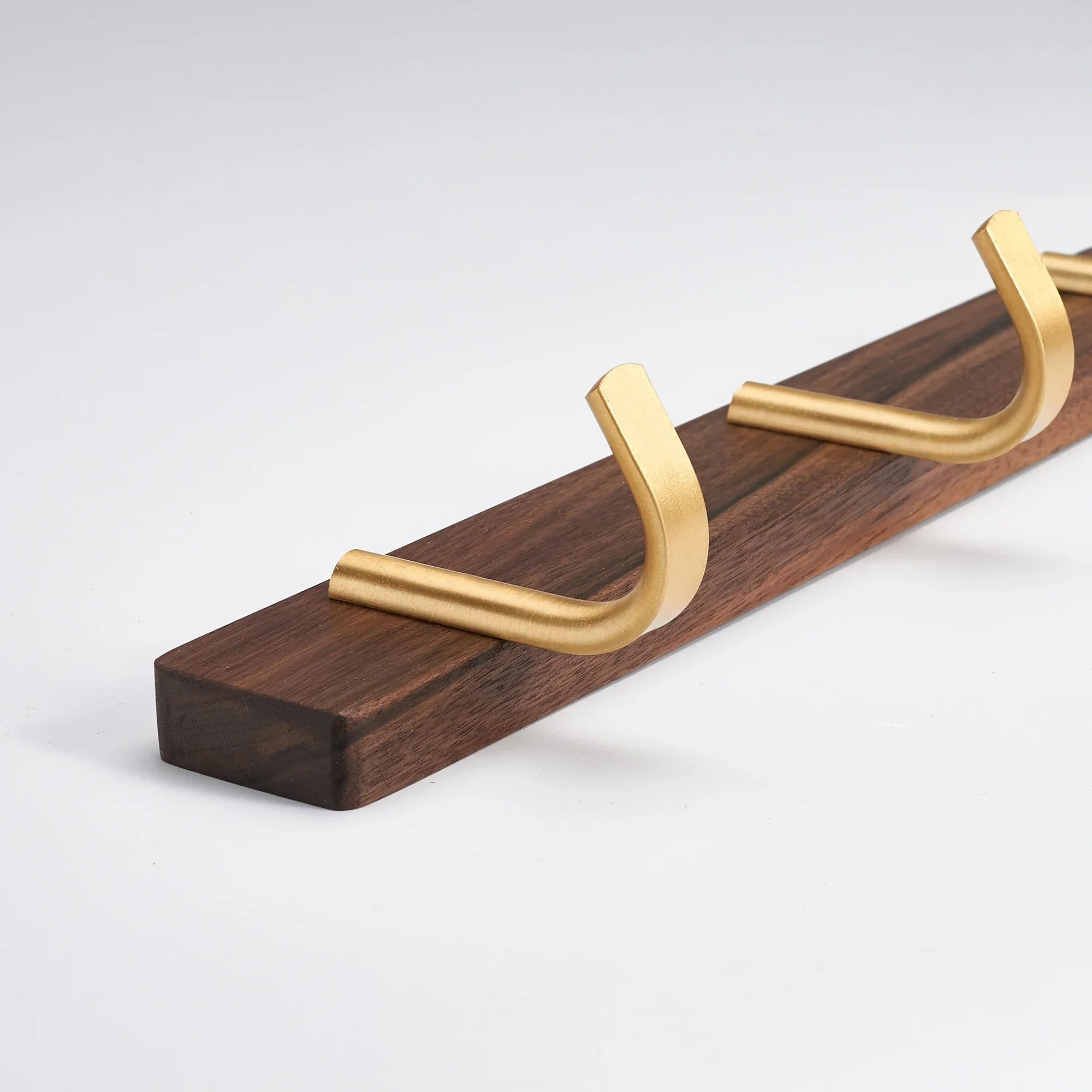 Walnut Wood Wall-Mounted Towel & Coat Rack (3 Hooks)