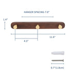 Walnut Wood Wall-Mounted Towel & Coat Rack (3 Hooks)
