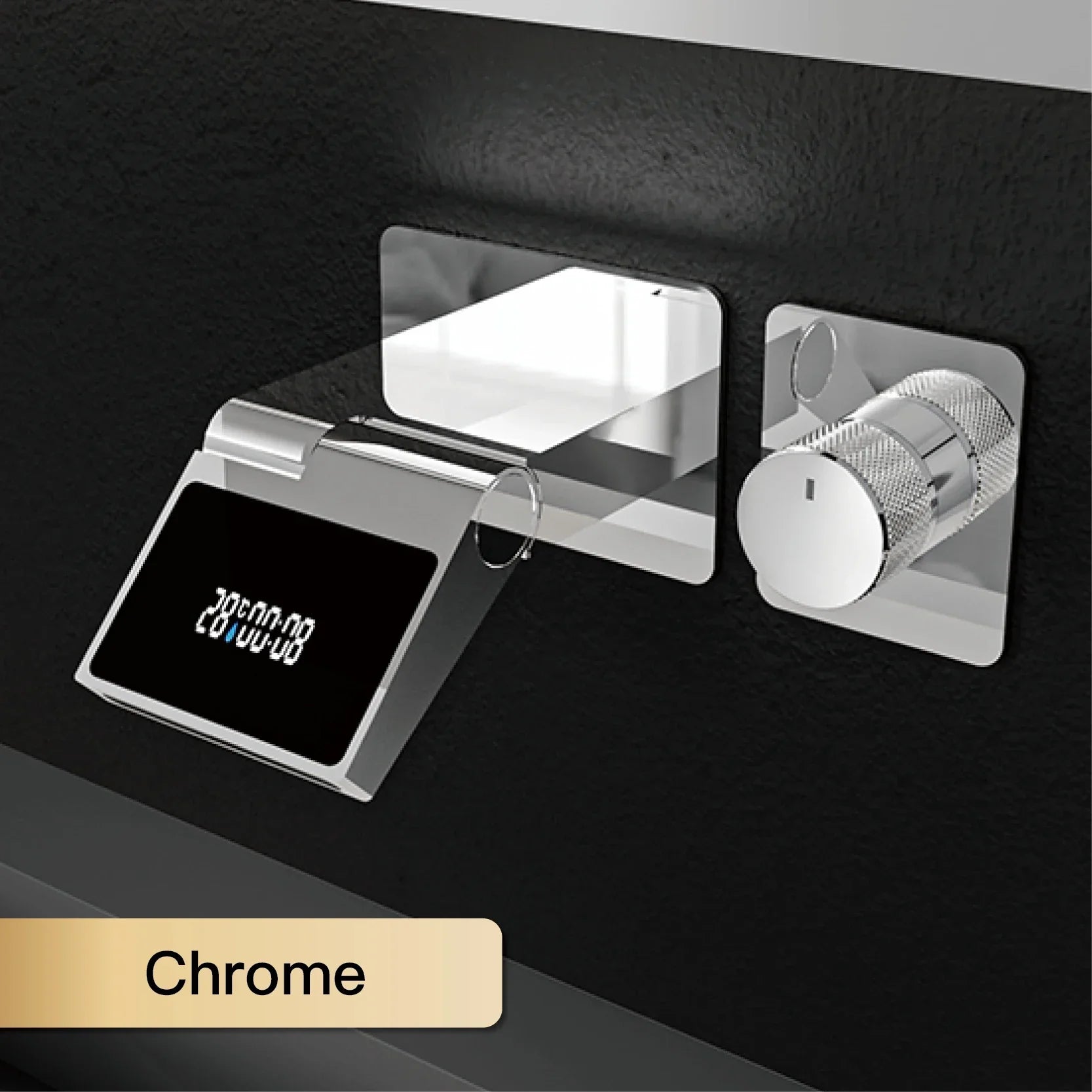 Water-Powered LED Solid Brass Wall-Mounted Bathroom Faucet