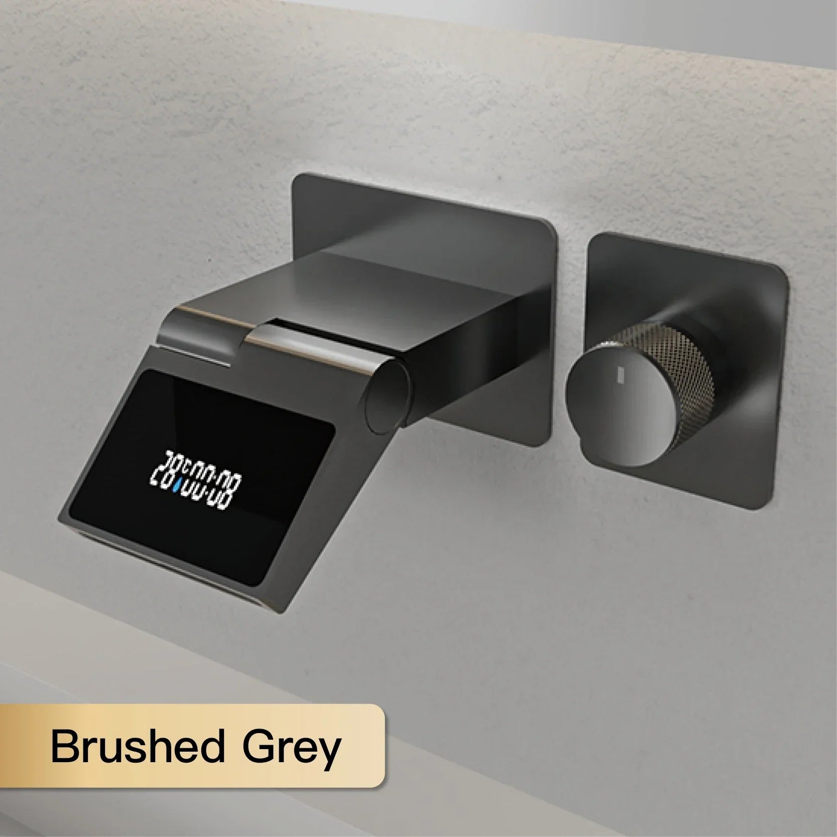 Water-Powered LED Solid Brass Wall-Mounted Bathroom Faucet