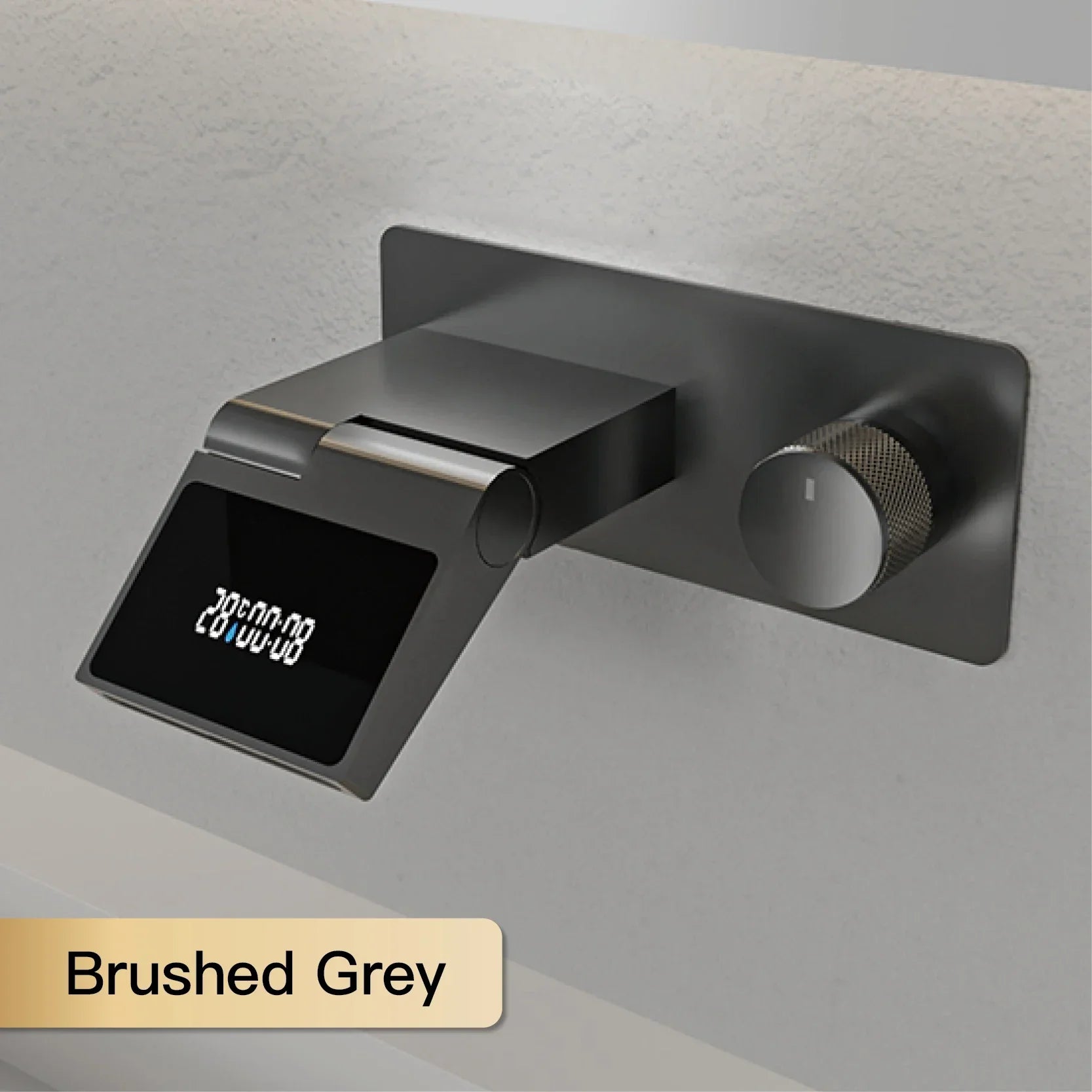 Water-Powered LED Solid Brass Wall-Mounted Bathroom Faucet