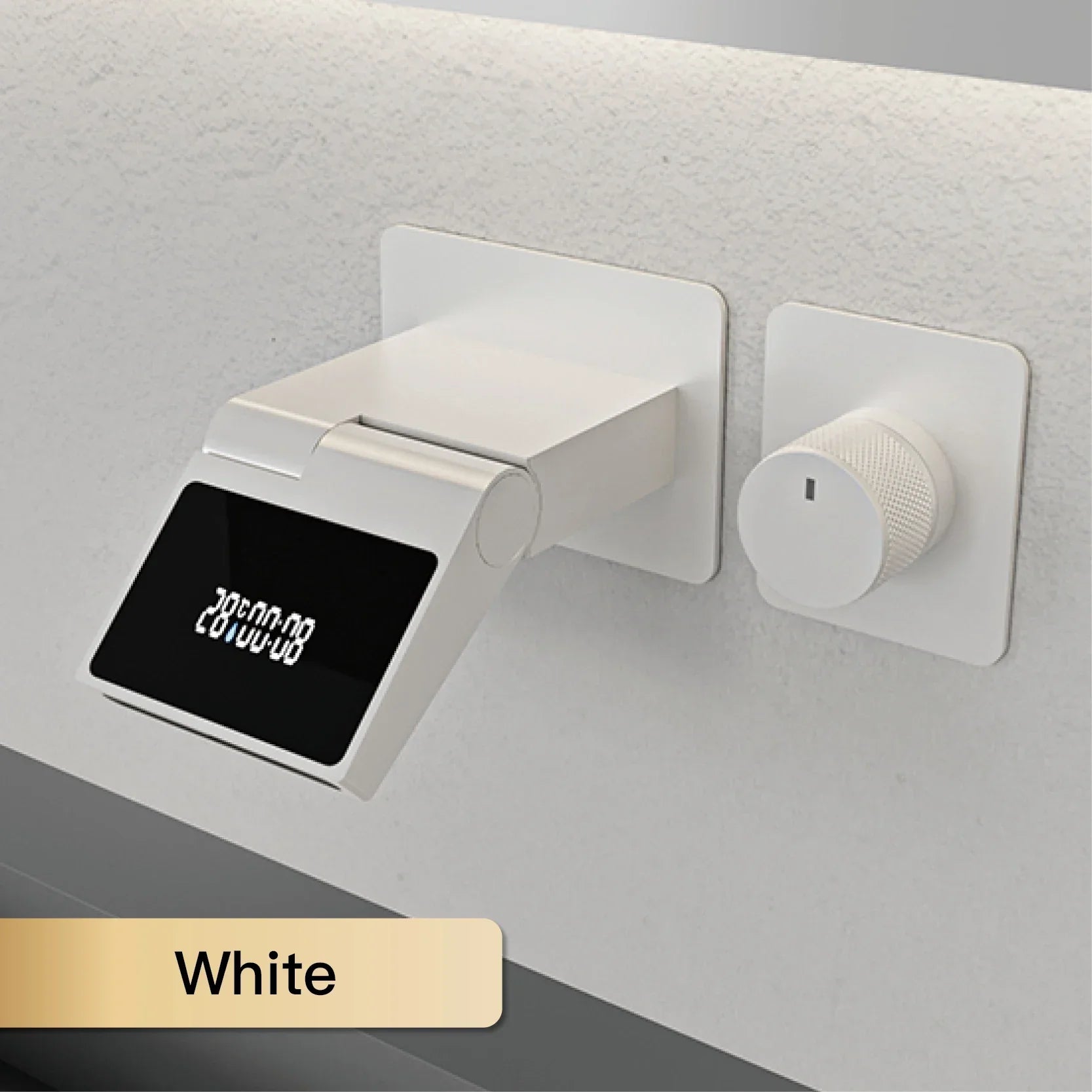 Water-Powered LED Solid Brass Wall-Mounted Bathroom Faucet