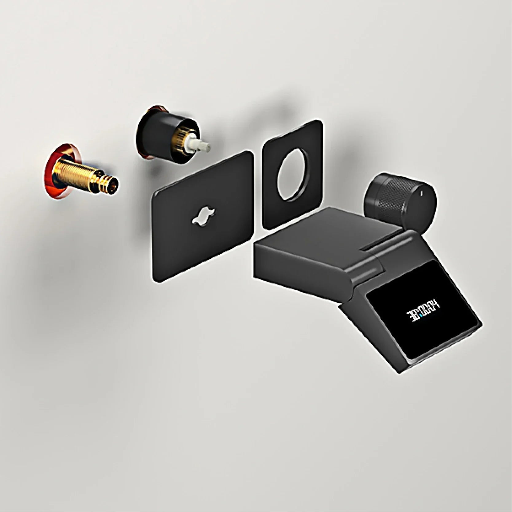 Water-Powered LED Solid Brass Wall-Mounted Bathroom Faucet